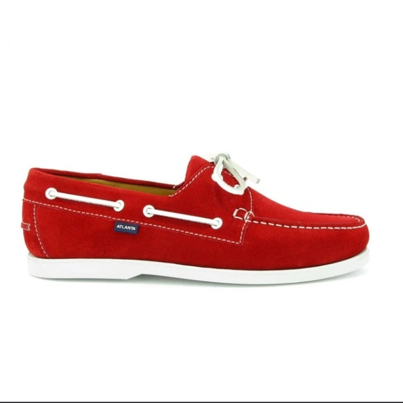 STACY ADAMS Red Suede Regatta Boat Shoes 8.5 - Picture 2 of 10